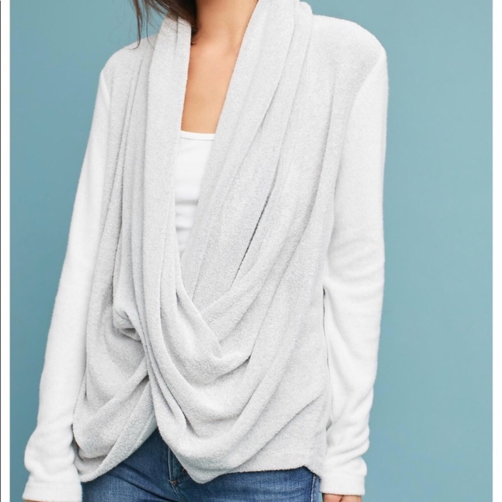 Anthropologie Draped Criss Cross Sweater
